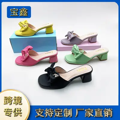 Cross-Border High Heel Slippers Women Spring 2025