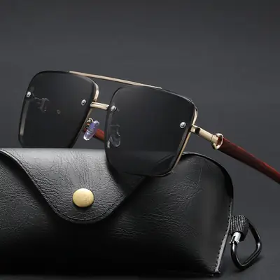 Men's Polarized Sunglasses Retro Brown Gold