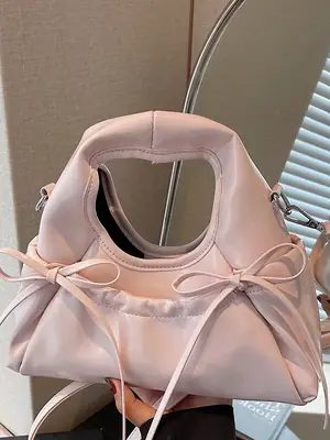 Pink Bow Shoulder Bag for Women 2025