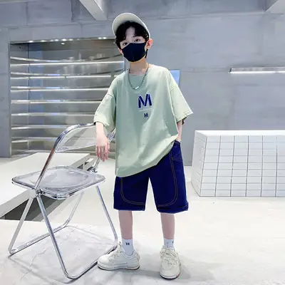 Boys Summer T-Shirt Shorts Set Purple M