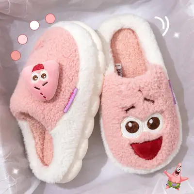 Pink Spongebob Cotton Women's Winter Slippers 2025