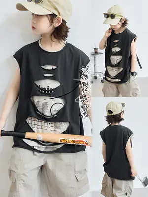 Boys Sleeveless Cotton T-Shirt Summer 2026