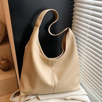 Women Soft Beige Shoulder Bag 2025 Spring Summer