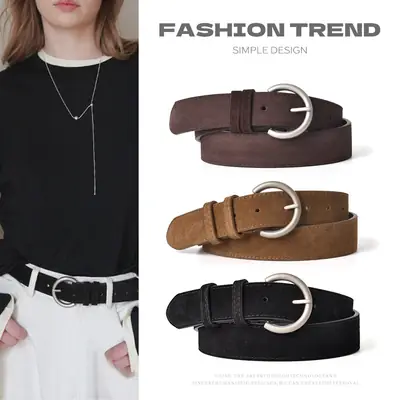 Women's Frosted Pin Buckle Belt Tan