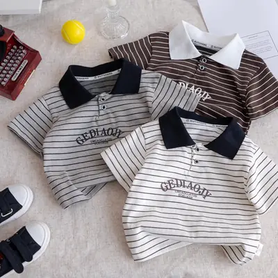 Boy's Striped Polo T-Shirt Summer Wear