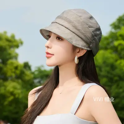 Women Pleated Beret Cap Summer Light Breathable