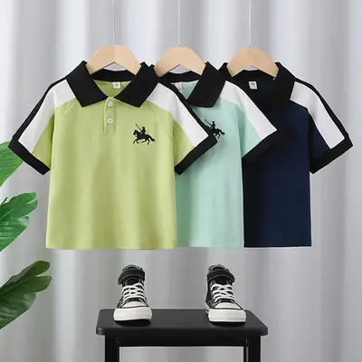 Boys Green Polo Shirt Short Sleeve 2025