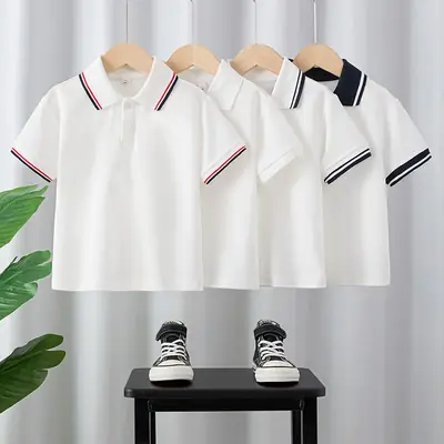White Polo Shirt for Boys Girls School Uniform