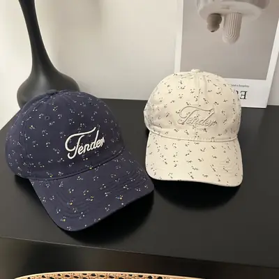 Pink Korean Style Floral Baseball Cap for Women