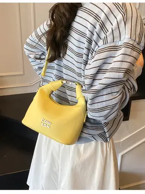 Women's Yellow Retro Satchel Shoulder Bag 2025