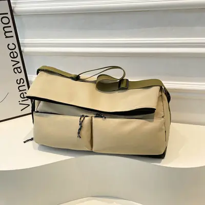 Women Casual Crossbody Bag Beige Olive Green Large Capacity