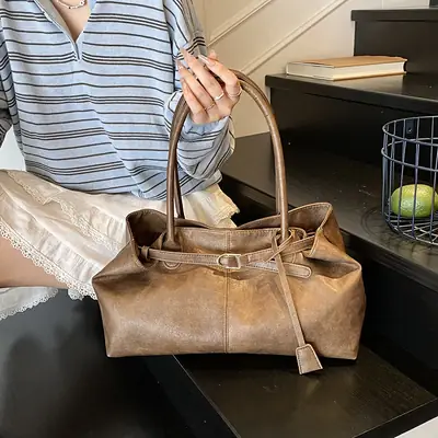 2025 New Retro Underarm Bag Female Mori Brown
