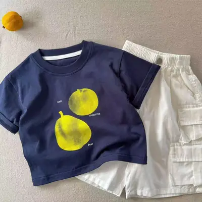 Blue Round Neck T-Shirt for Boys Small Medium Summer Wear