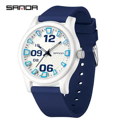 Sanda Blue Quartz Watch for Men Women Sports Waterproof