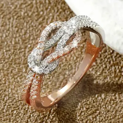 Huajie Two Color Zircon Ring for Women