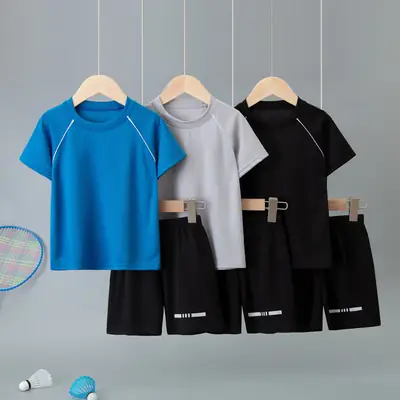 Boys Summer Sports Suit Quick-Drying Shorts T-Shirt Set