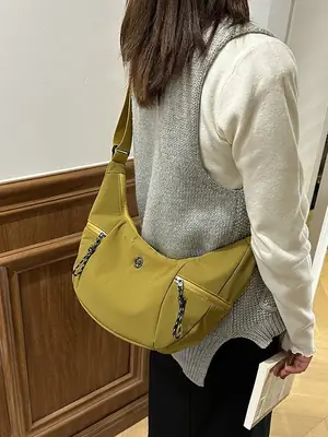 Women's Yellow Nylon Crossbody Bag Large Capacity 2025