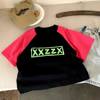 Boys T-Shirt Black Pink XXXX Graphic 2025
