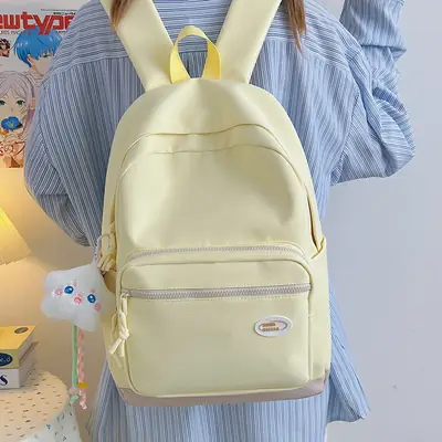 Fresh Yellow Korean Style Backpack for Girls