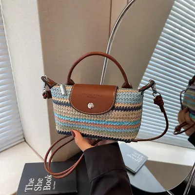 Women's Rainbow Woven Mini Shoulder Crossbody Bag