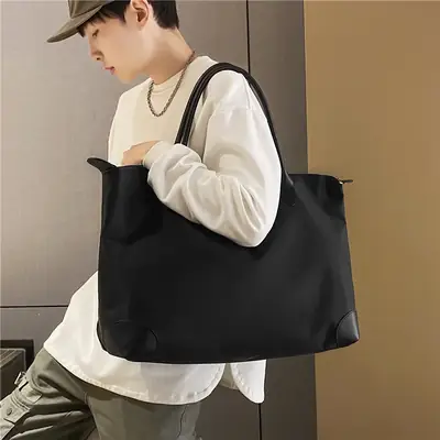 Large Capacity Men's Tote Bag Black 2026