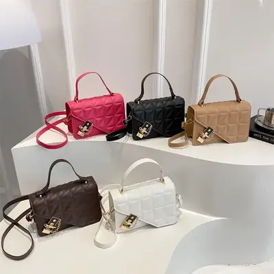 Retro Texture Mortise Lock 2025 Women's Shoulder Bag