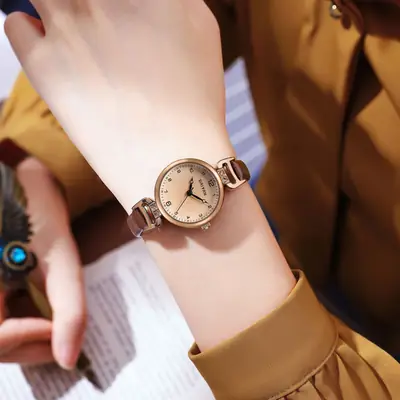 Vintage British Style Women's Watch K310 Brown Leather