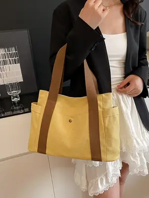 Cross-Border Canvas Shoulder Bag for Women
