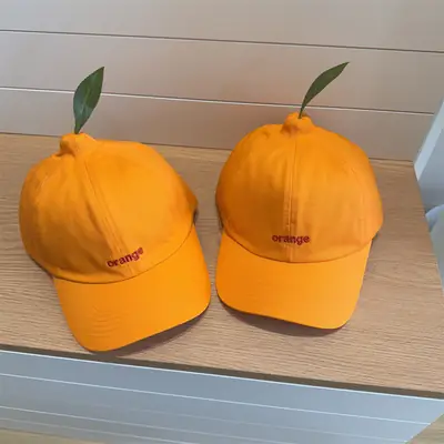 Orange Baseball Cap for Kids with "Orange" Embroidery