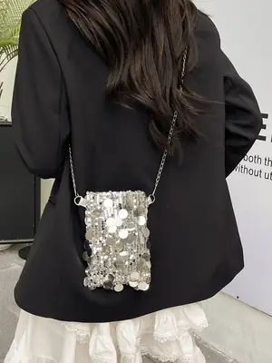 Trendy Sequin Phone Crossbody Bag Women 2026