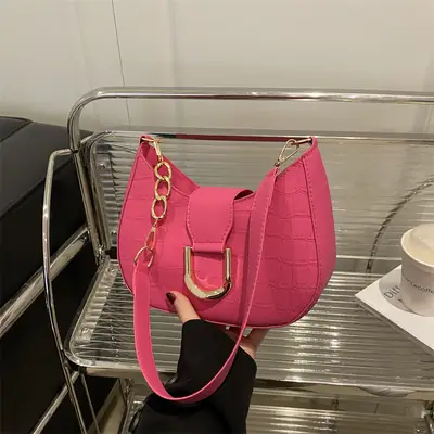 Pink Textured Shoulder Bag for Women
