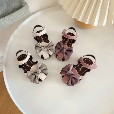 Girls' Toddler Sandals Baby Shoes Little Girls Princess Shoes 2025 Summer New Bow Soft Sole Toddler Shoes for Women