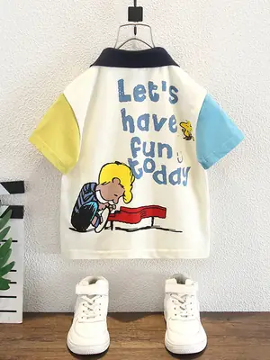 8244 Boys Korean Style Lapel Polo Shirt Top Boys Summer Clothes Thin Trendy Style