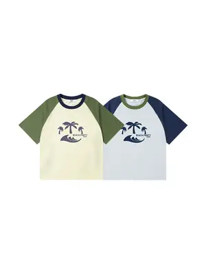 Beach Party T-Shirt Girls Boys Green Sleeve