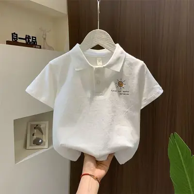 Children's Printed Travel T-Shirt Black Short Sleeve