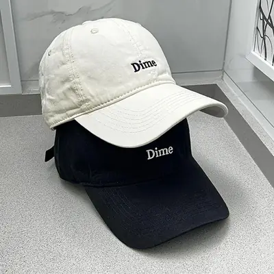 Dime Embroidered Baseball Caps White Maroon