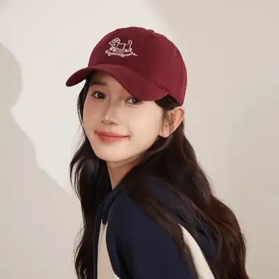 Navy Blue Skateboard Puppy Cap for Women