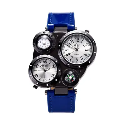 Men's Multi-Dial Quartz Watch with Compass & Thermometer