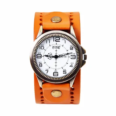 European & American Retro Cowhide Digital Scale Men's Watches Multiple Colors