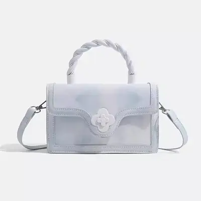 White Gradient Square Shoulder Bag for Women