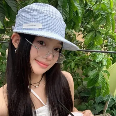 Women Plaid Turban Hat Sun Protection Summer Wear