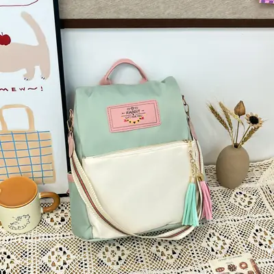 Girls Fashionable Multi-Purpose Shoulder Backpack with Tassel
