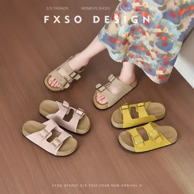 Thick-Soled Birkenstock Slippers for Women's Spring Outer Wear 2025 New Fairy Forest Retro Soft-Soled Comfortable Flats Sandals