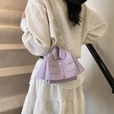 Purple Korean Style Shoulder Crossbody Bag for Women
