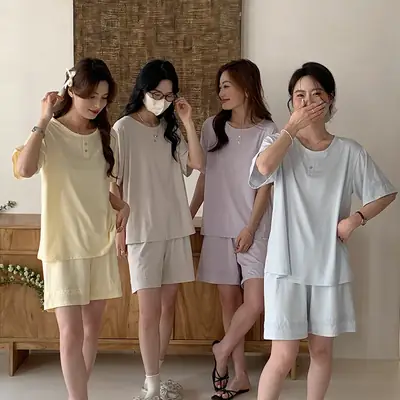 Sen Island Mulberry Silk Pajamas for Women, New Summer Short-Sleeve High-End Homewear, Suitable for Outdoor Wear, Cool and Thin Two-Piece Set