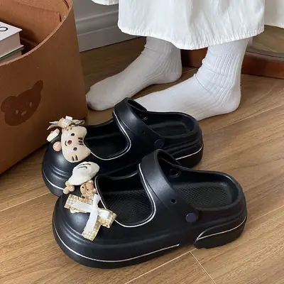 Mary Jane Pink Thick Sandals for Women Beach Wear
