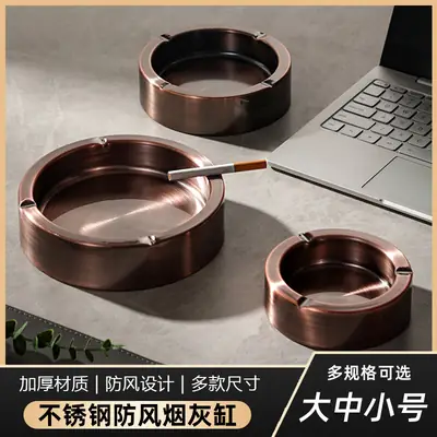 Kaiwang Thickened Durable Stainless Steel Gold Ashtray Internet Cafe Ashtray Bar Internet Cafe Ashtray Factory Direct Sale