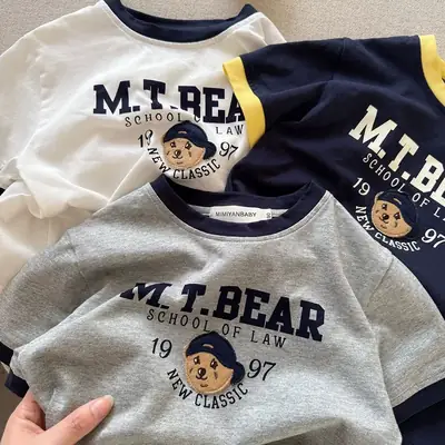 Pure Cotton Japanese Cartoon T-Shirt Boys Girls 2025 Summer