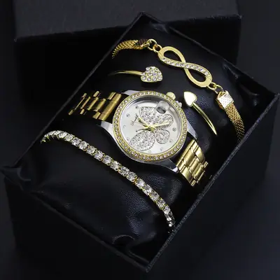 Ladies Watch Set with Diamond Bracelet & Watch