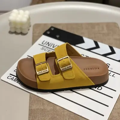 Birkenstock Sandals for Women's Summer Outer Wear 2025 New Style with Skirt, High-End Beach Sandals, Fashionable Pregnant Women's Slippers